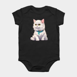 White Persian Cat Baby Bodysuit